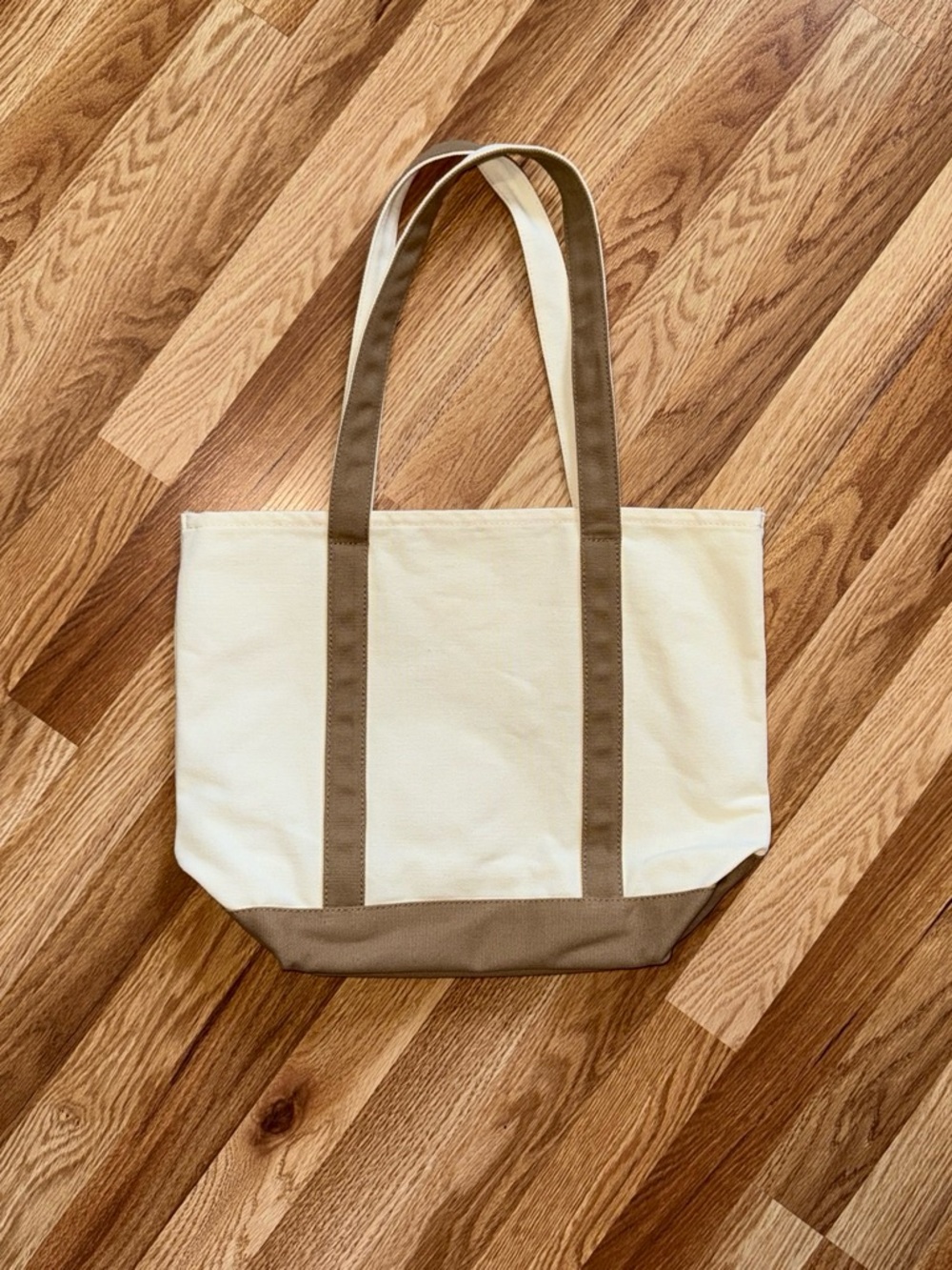 Canvas Tote Bag with Taupe Trim - Neutral Women’s Tote - Picture 2 of 5
